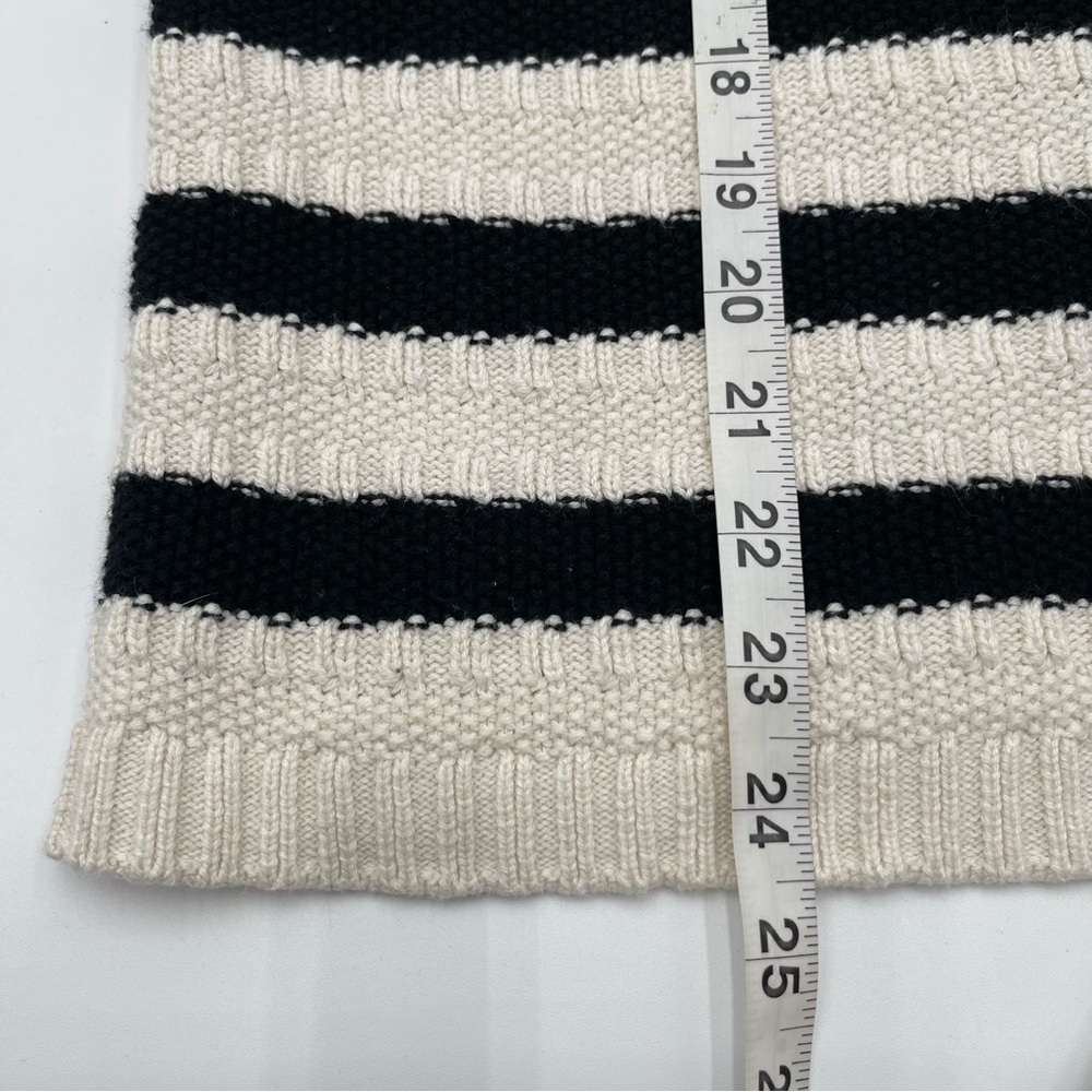 J Jill Wherever Collection Striped Black Ivory Knit Cardigan Large Petite Office - Picture 12 of 12